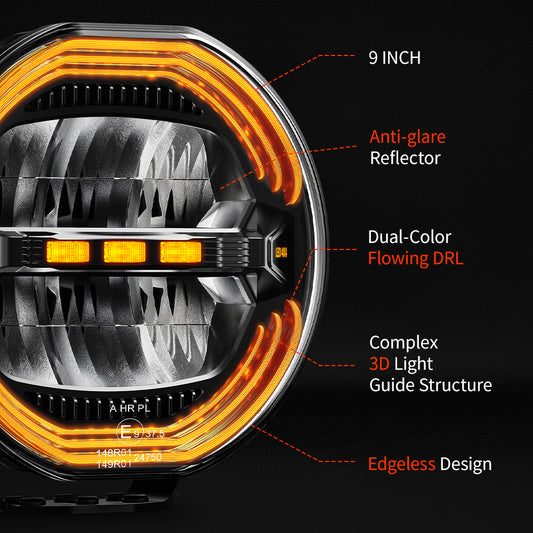 Flex 9" Round LED Driving Lights