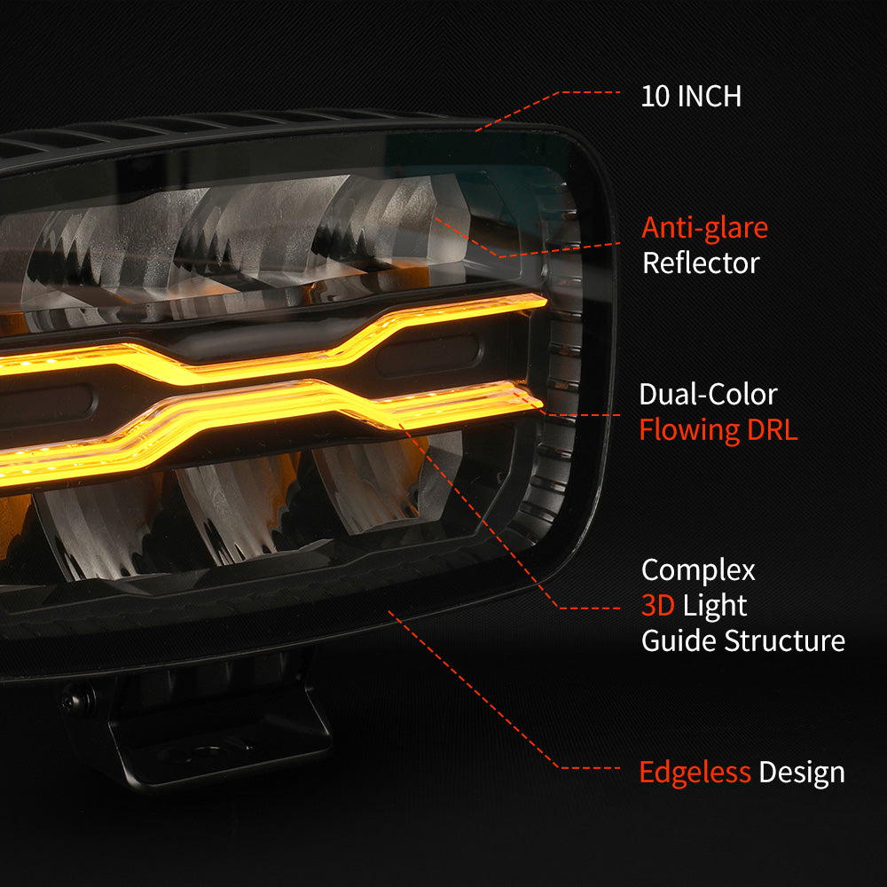 Flex 9" Rectangular LED Driving Lights