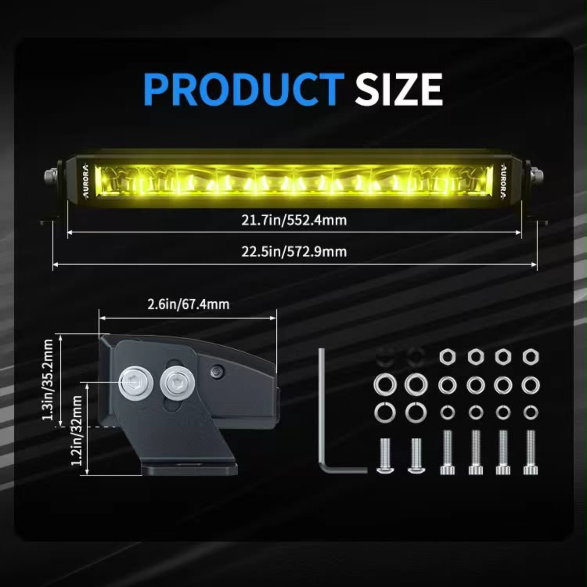 Flex 40 Inch White & Golden LED Light Bar