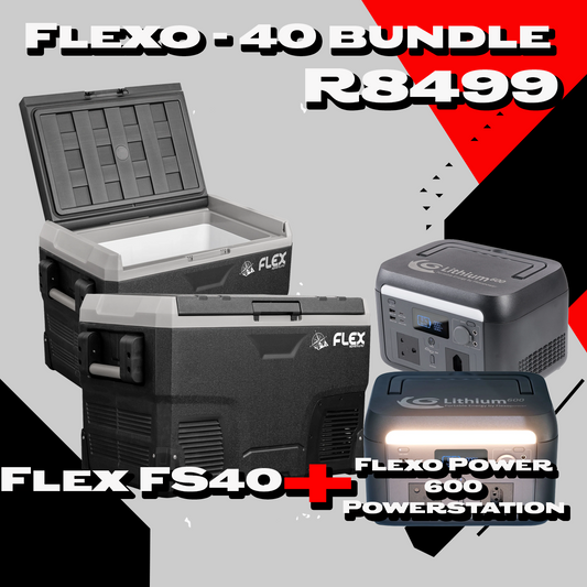 FLEX FS40 & FLEXO POWER LITHIUM600 PORTABLE POWER STATION BUNDLE