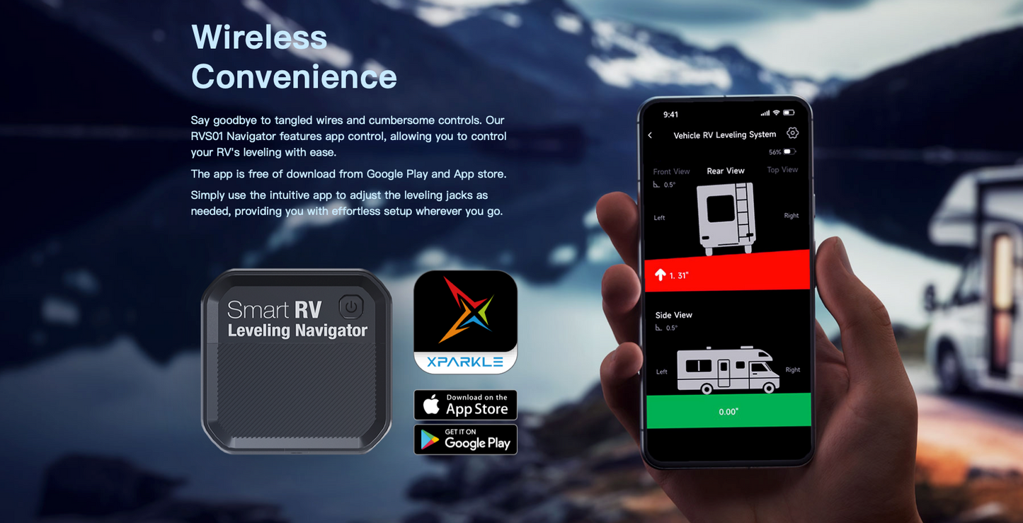 Smart RV Leveling Navigator | Wireless Bluetooth Caravan Leveler
