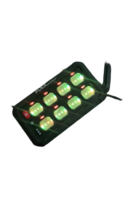 Flex 8G Wireless Switch Panel | 12V/24V 4x4 Accessory Control System (80A, RGB Backlighting, Wireless Range)