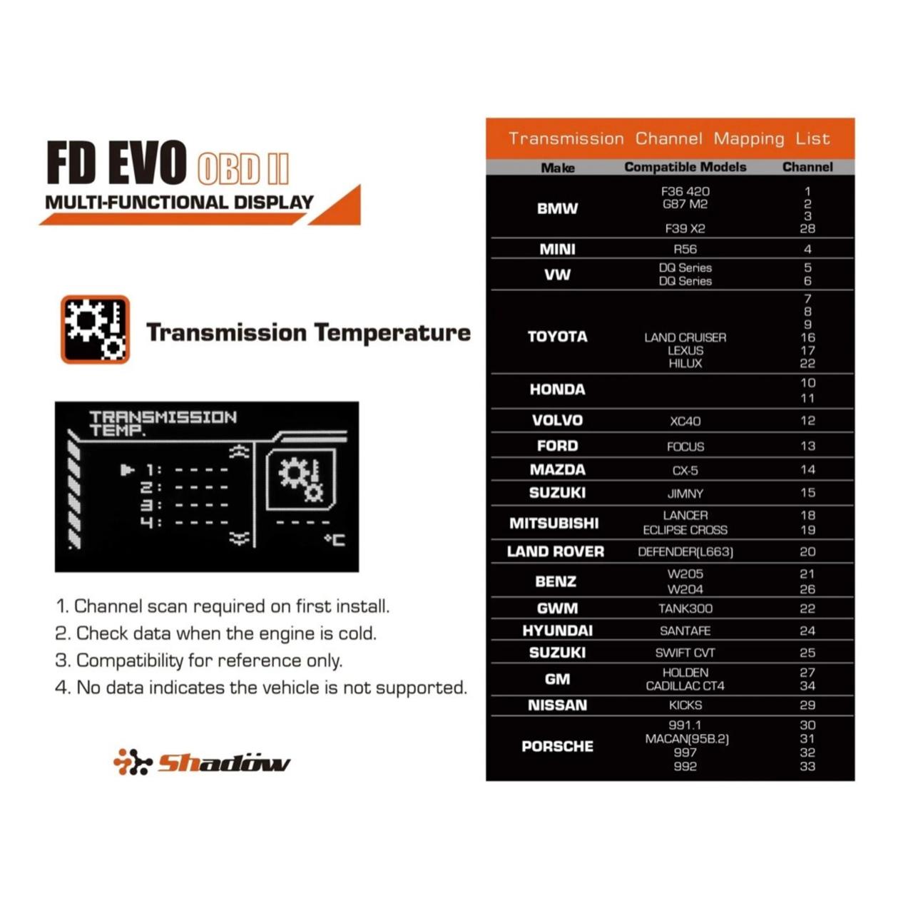 Shadow FD EVO Digital Racing Display | OBDII Performance Dash