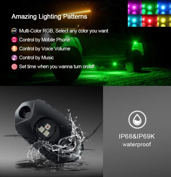 Flex RGB Rock light kit ( x6 )