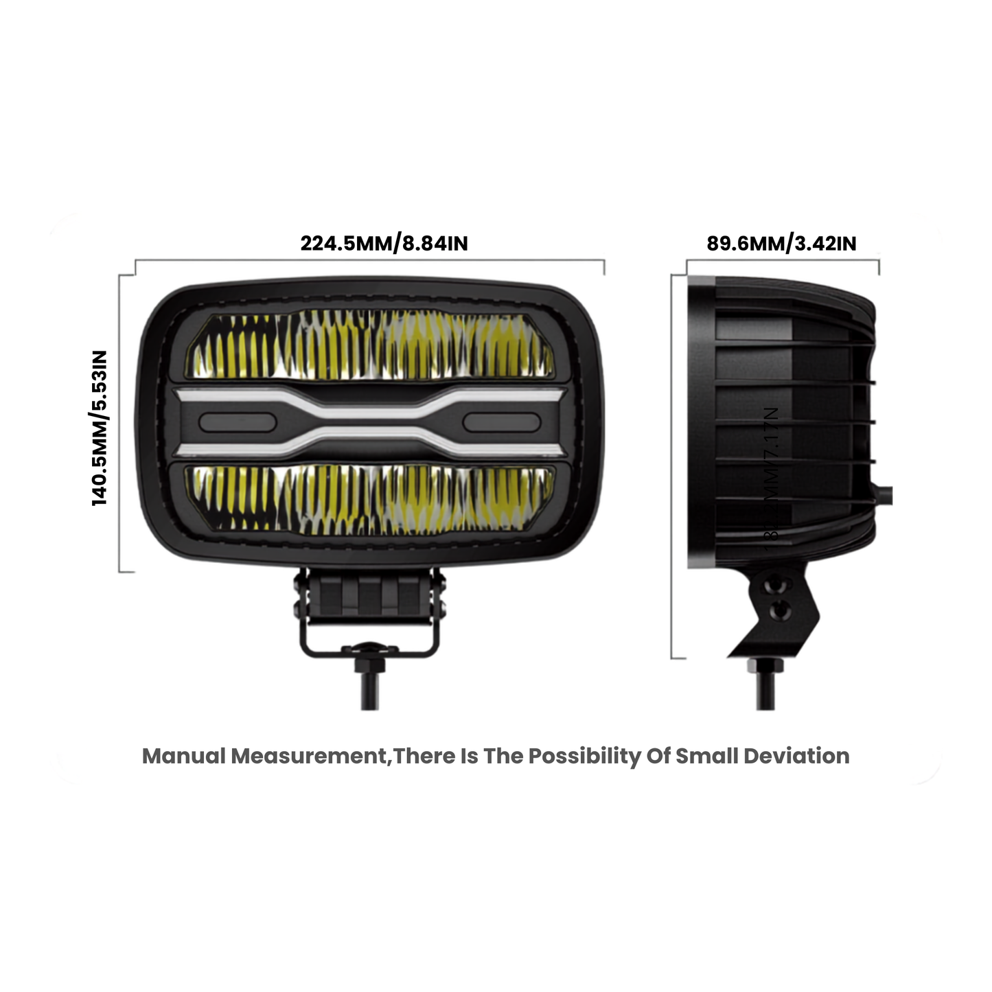 Flex 9" Rectangular LED Driving Lights