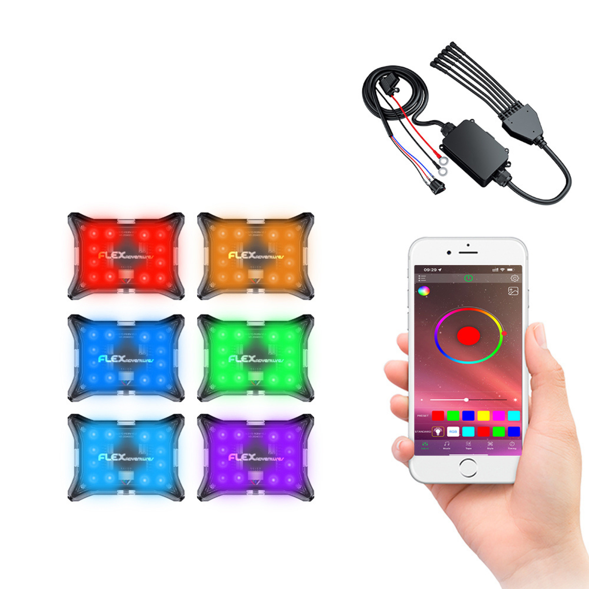 Flex RGBW Rock Light Kit x6