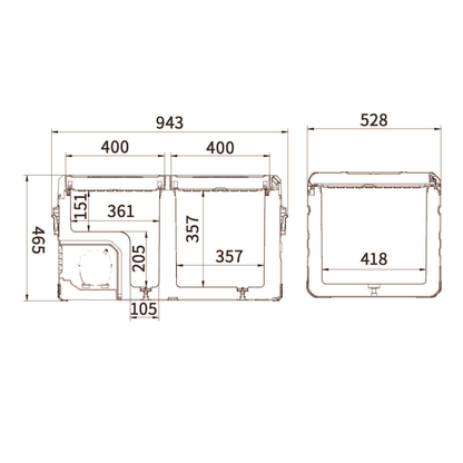 Flex TW95 Dual-Zone Camping Fridge-Freezer (12/24V + AC, Bluetooth App Control)